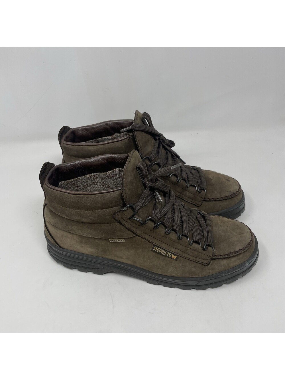 MEPHISTO Brown Nubuck Leather Lace Up Moc Toe Ankle Boot Women's US 10